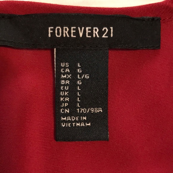 NWOT Forever 21 Red Crop Blouse - Picture 4 of 6